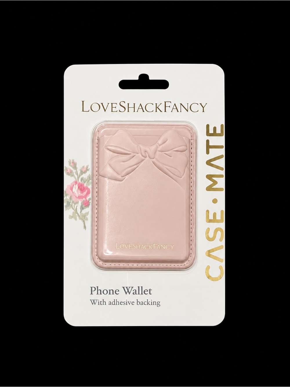LoveShackFancy Blush Pink Card Holder with Bow Detail